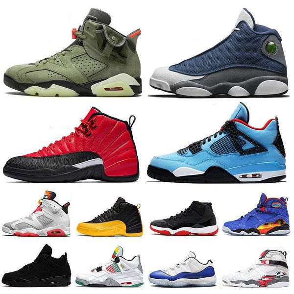 

трэвис скотт 6 6s 4 4s 2020 flint 13 13s обратный flu игры 12s разводят 11s mens женщин баскетбольной обуви 8s тренеры кроссовки, White;red