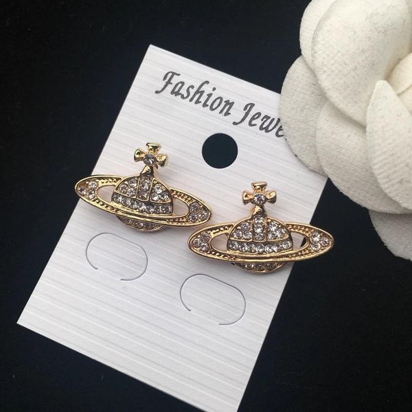

2018 new satellite diamond earrings temperament wild ladies earrings je0635, Golden;silver