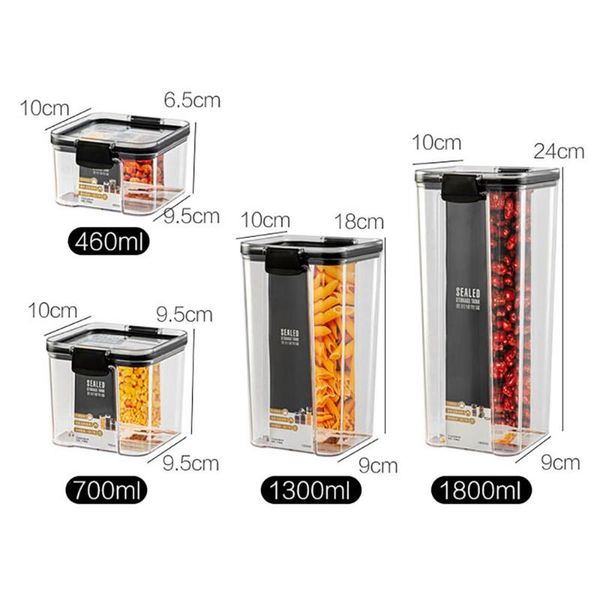 

4pcs/lot clear pet kitchen storage containers grain storage box case refrigerator organizer sealed plastic container