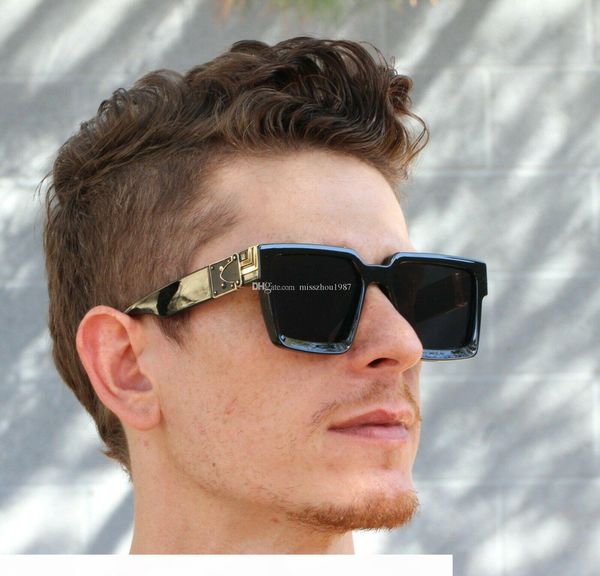 

2019 luxury millionaire 96006 sunglasses for men full frame vintage designer sunglasses for men shiny gold logo sell gold plated top, White;black