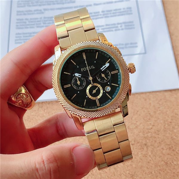 

ultra-thin explosive fashion 2019 men's watch trend large dial leather steel band quartz watch, Slivery;brown