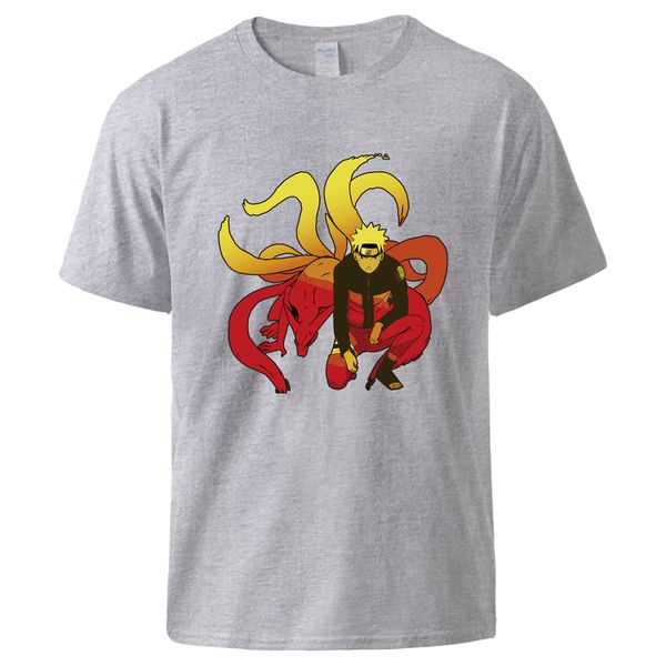 

uzumaki naruto tshirts man summer топ курам кьюби хлопок с коротким рукавом спортивной 2020 мужской моды повседневных тренировки top tee