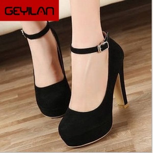 

2020 new beautiful black woman pumps autumn thick heel shoes high-heeled shoes female the trend of ultra high heels female
