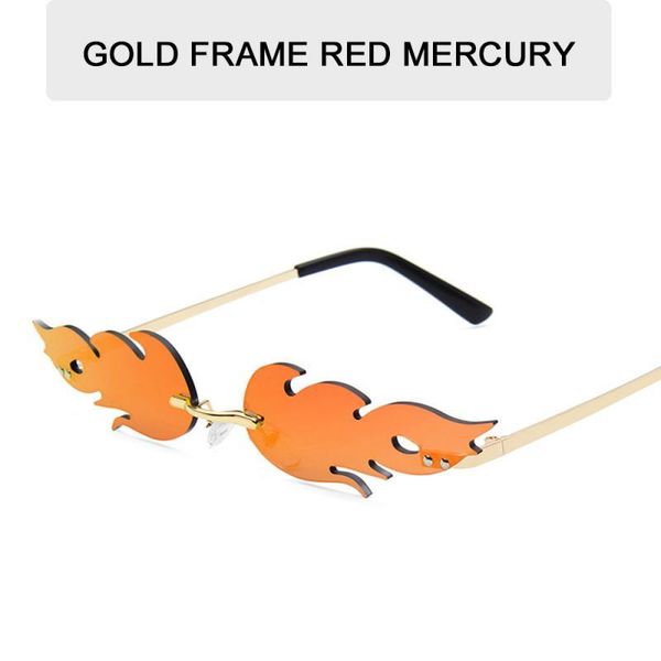 

glasses uv400 sunglasses rimless motor sun mirror vintage 2020 fire fashion bike rectangle men flame new women bbytgt alice_bag, Black