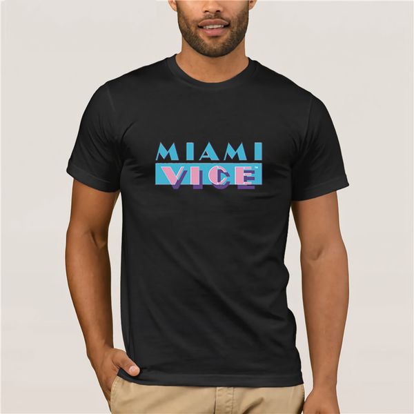 

t shirt men logo miami vice t-shirt men printing sleeve tshirt trend