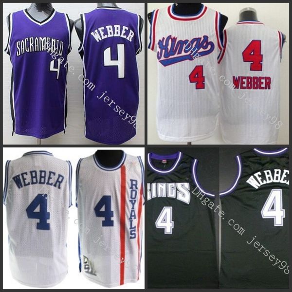 

sacramento kings black #4 chris webber green nba salute to service jersey