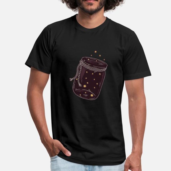 

firefly jar with dark design fireflies t shirt men knitted short sleeve s-xxxl male interesting new style summer standard shirt
