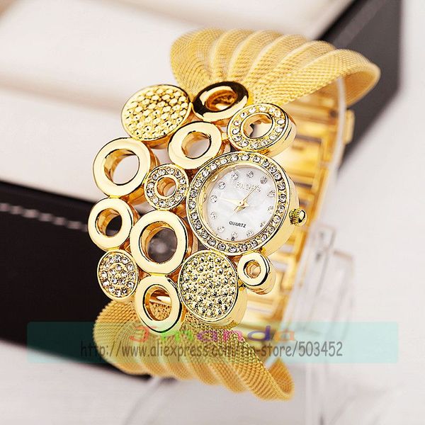 

50pcs/lot special dial mesh belt watch designer bracelet watch for women wrap quartz crystal wholesale clock for lady, Slivery;brown