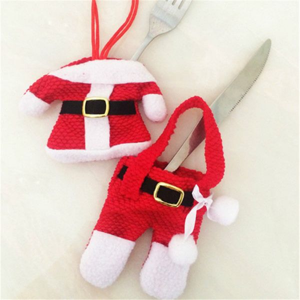 

1pcs/set christmas decorations snowman cutlery bags red covers holder dinner party decor happy santa gift 5zhh096