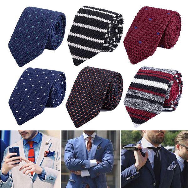 

men classic knitted necktie neckwear breathable for wedding party business suit xrq88, Black;gray