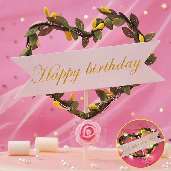 

gift led light up cake er heart shape lovely decoration party flower wreath