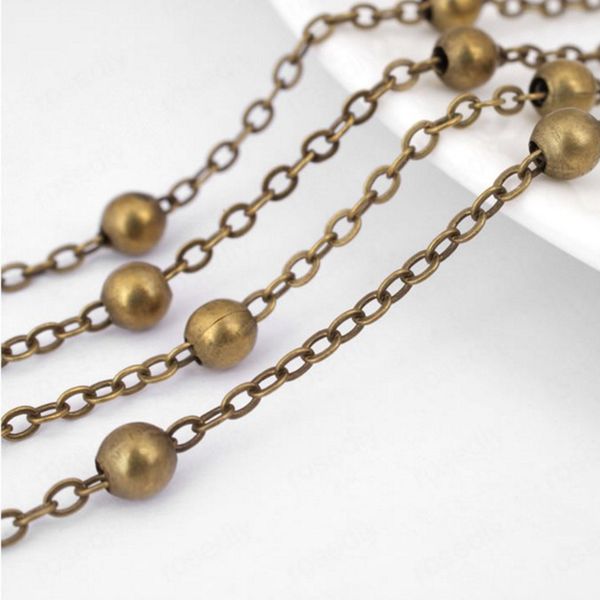 

2meters gold/bronze metal beads jewelry chain handicraft material for diy bracelet&necklace jewelry making accessories supplies