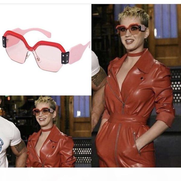 

smu 09s sunglasses luxury women brand designer popular fashion square big half frame sunglasses fashion women style come with pink case, White;black