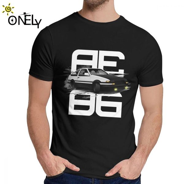 

initial d classic drift ae86 t-shirt male vintage car cotton t-shirt round collar