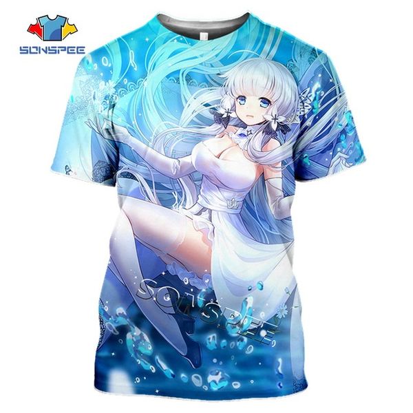 

summer anime games azur lane homme pullover clothing 3d print shirts comics hippie hentai men clothing