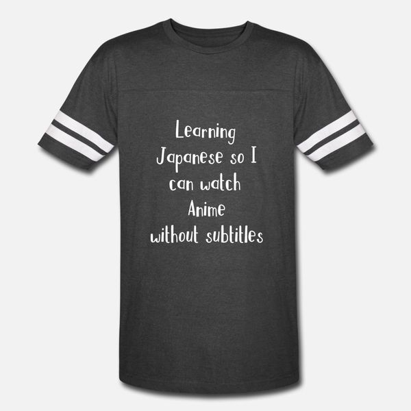 

learning japanese so i can watch anime without sub t shirt men knitted short sleeve s-xxxl clothing crazy basic spring standard shirt