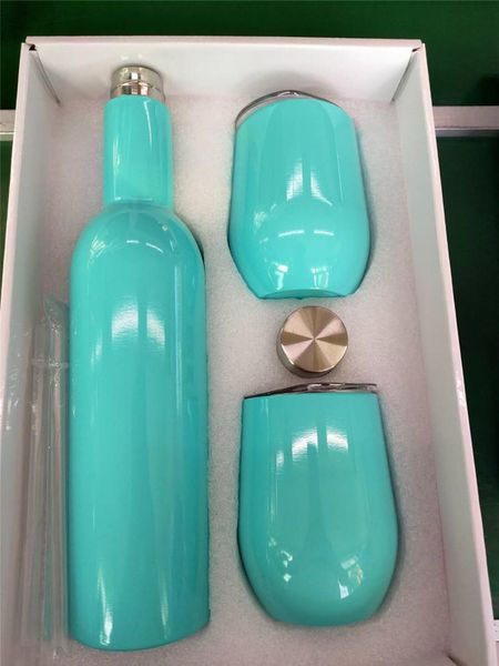 

3pcs wine glasses set stainless steel vacuum insulated bottle 750ml two tumbler with lids ing