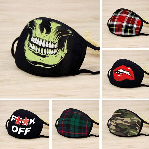 

skull stay home black fashion party designer luxury face mask women men washable reusable dust windproof protect cotton masks