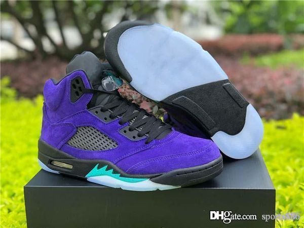 

air authentic 5 alternate grape men basketball shoes 5s grape ice black athletic shoes clear new emerald suede man sports sneakers