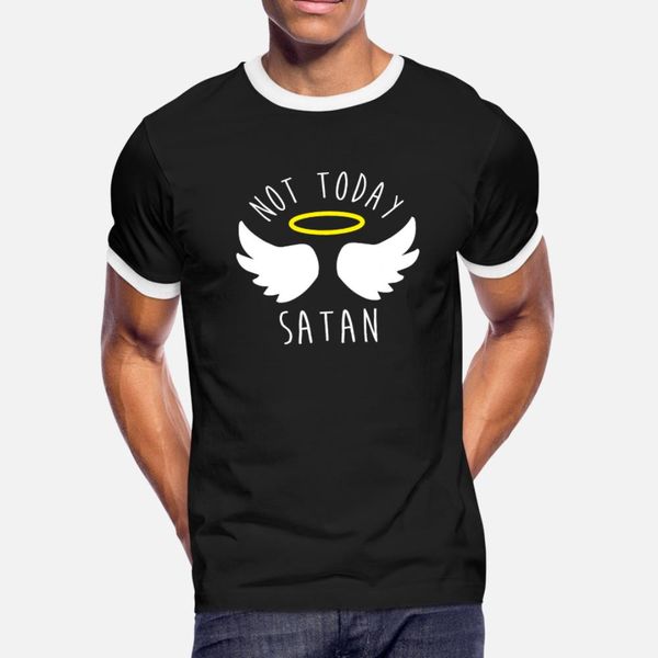 

not today satan gift jesus gifts inspirational t shirt men create 100% cotton crew neck slim gift basic spring cool shirt, White;black