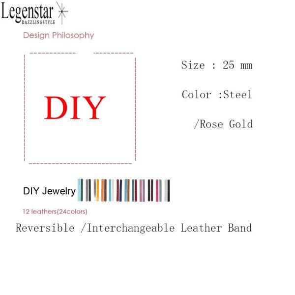 

legenstar reversible leather band bracelet, Black