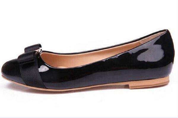 

sell women flats genuine leather ballet shoes woman bow tie flats ladies zapatos mujer sapato feminino, Black