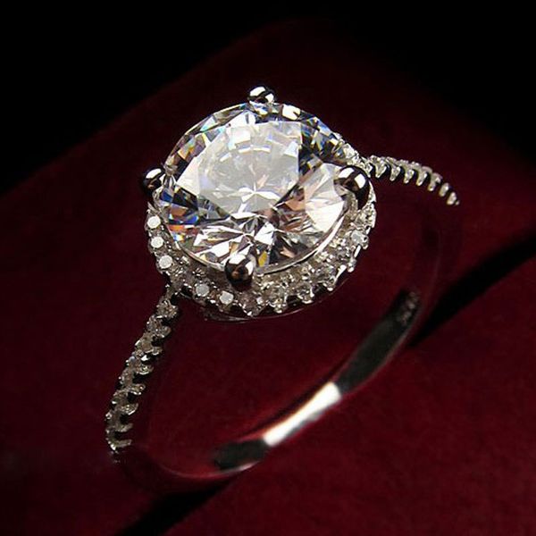 

fashion cz diamond rings women zircon ring love bling crystal jewelry for women bridal wedding jewelry, Slivery;golden