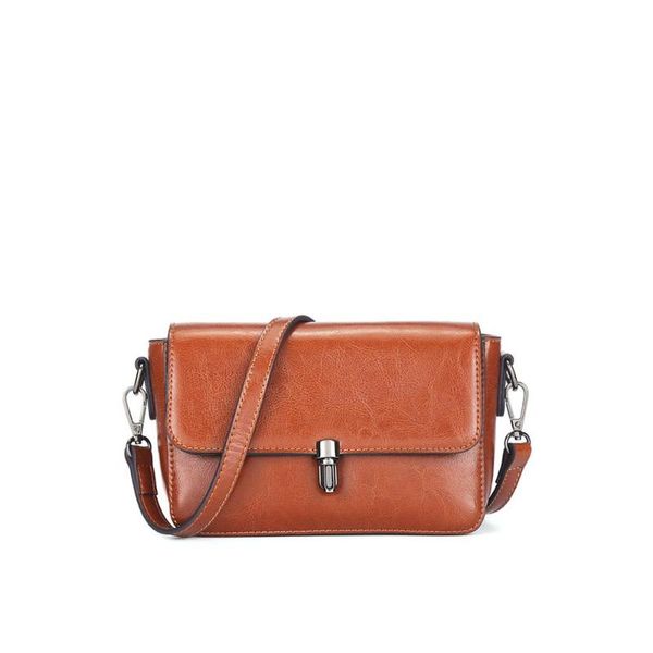 

2020 new spring cowhide one shoulder messenger luxury women's bag designer fashion small square split leather casual solid bag