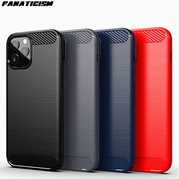 

carbon fiber silicone case for iphone 12 pro max 12pro 12max iphone12 2020 phone case luxury shockproof soft cover