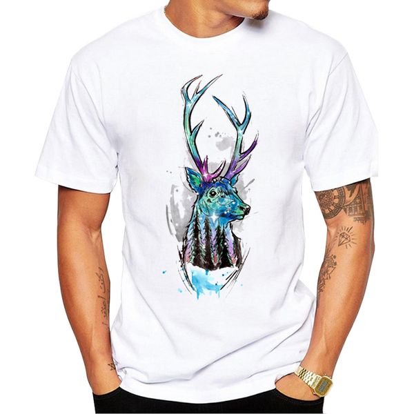 

teehub hipster fashion cosmic deer men t-shirt funny space deer printed tshirts short sleeve tee