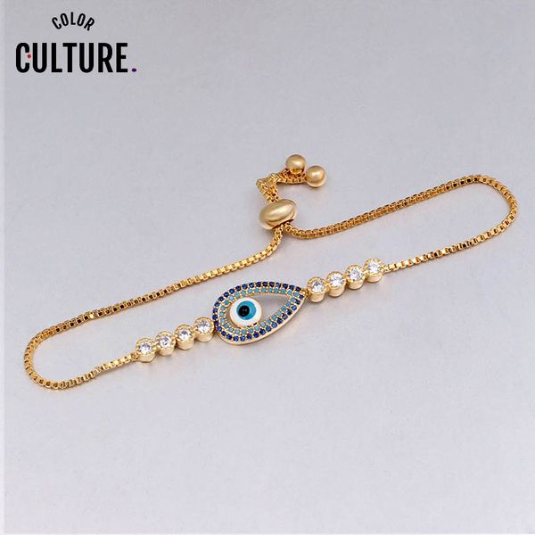 

blue evil eye bracelet for women pave zirconia bracelet turkey christmas gift dropshipping, Black