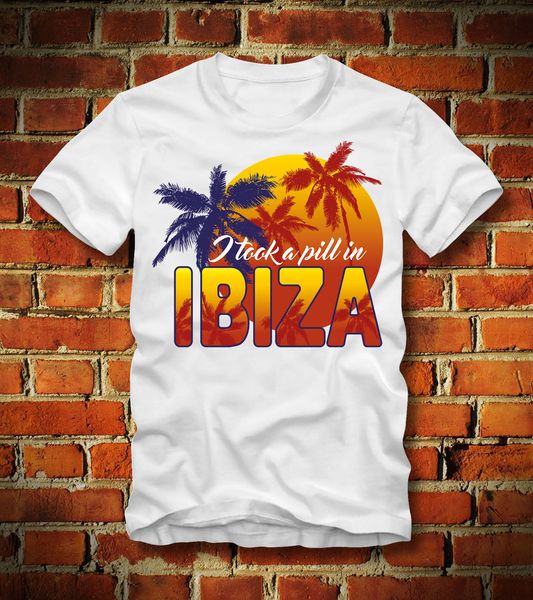 

2019 new summer tee shirt funny t shirt i took a pill in ibiza ecstasy mdma party techno trance edm custom t-shirt