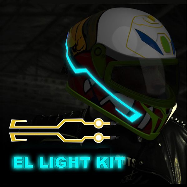 

2 pcs 3v waterproof helmet motorcycle light riding signal el strip flashing led durable kit bar diy drop shipping