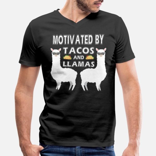

motivated by tacos and llamas funny llama t shirt men printed cotton s-3xl original fitness basic summer outfit shirt
