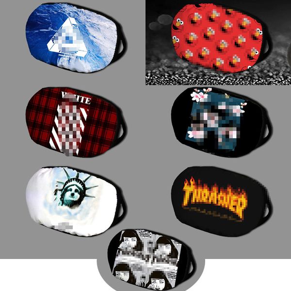 

2020 new fashion brand designer item face mask brand logo printing cartoon pattern dustproof washable hip-hop face mask man woman, Silver