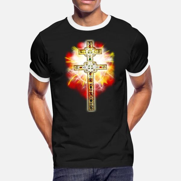 

cross gold jesus christ icon glow jesus christ t shirt men designer short sleeve euro size s-3xl original famous casual summer style shirt