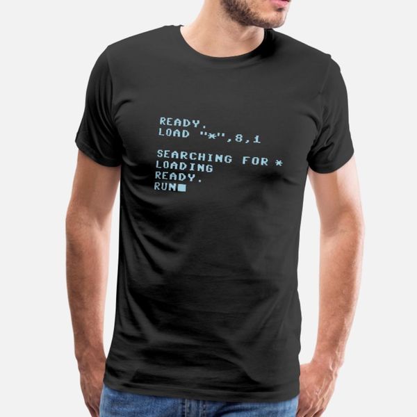 

c64 loading screen retro computer t shirt men famous tee shirt s-3xl novelty famous humor summer normal shirt