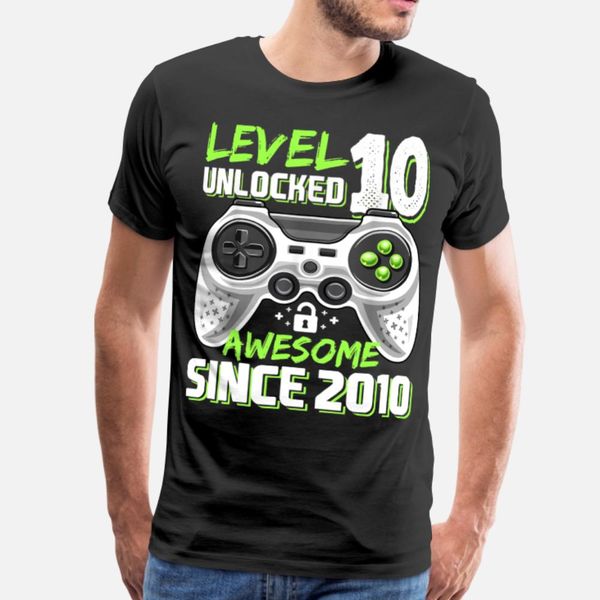 

video game 10th birthday gift t shirt men personalized tee shirt s-xxxl letters sunlight authentic spring slim shirt