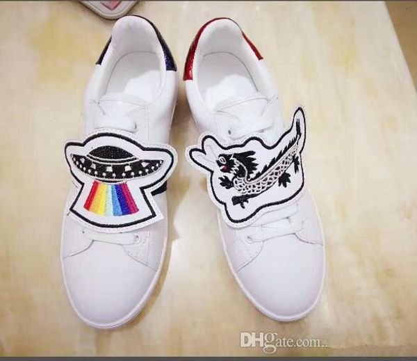 

1 new hococal flattie slip on g shoes fashion snake embroidery white leather sneakers for men women luxury loafers flattie for women sneaker, Black