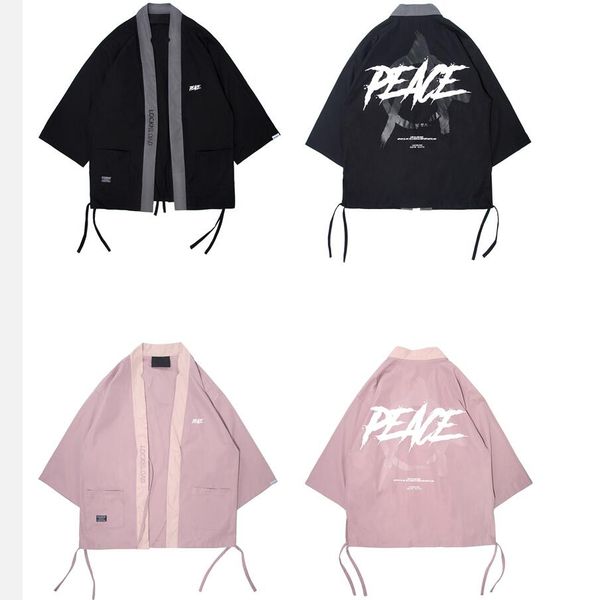 

2020 men autumn japan style streetwear hip hop jacket jacket loose jacket outwear black, Black;brown