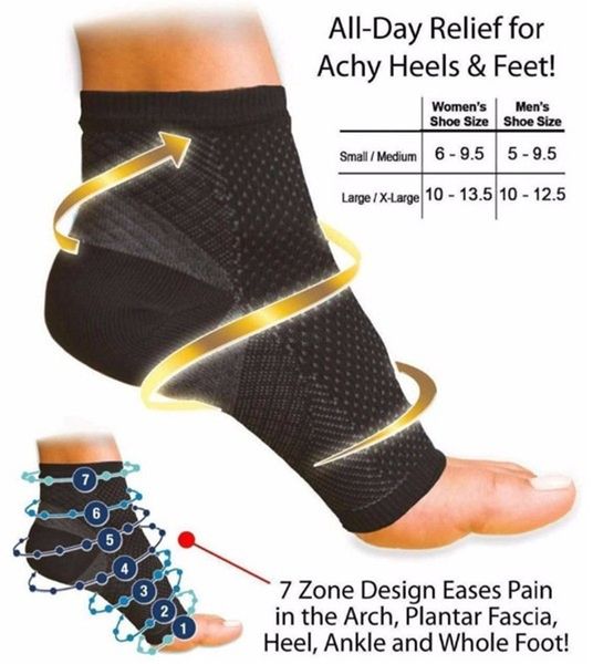 

men women's ankle compression sleeve ankle support shoes arch heel pain relief support 2020 new arrival, Blue;black