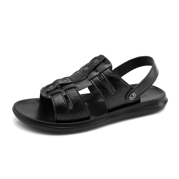 

masculino comfort casual vietnam sandalia hombre big de roman male sandal cuero men on sandales sandles piel s luxury rubber 39, Black