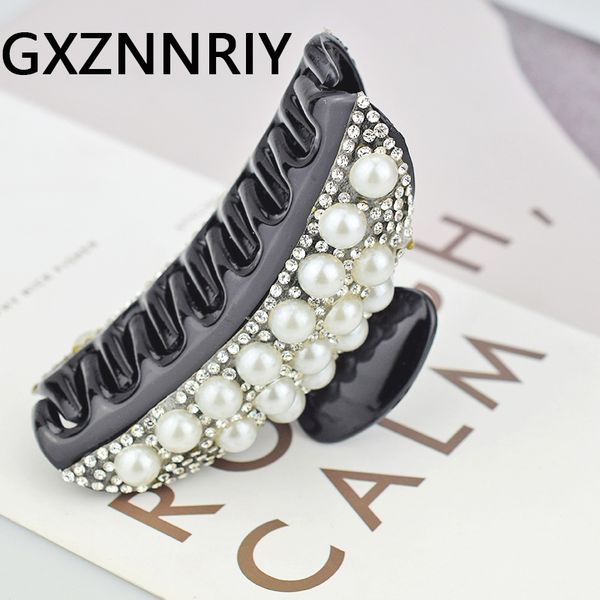 

pearl hair claw for women accessories black crab clips korean fashion rhinestone hairclip female clip headwear gifts