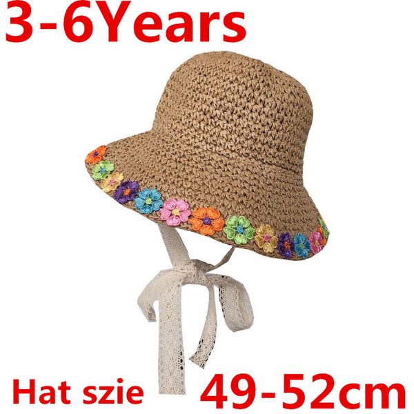 

sun hat wide brim floppy summer hats for kids lace trap beach panama straw dome bucket hat femme shade 49-52cm, Blue;gray