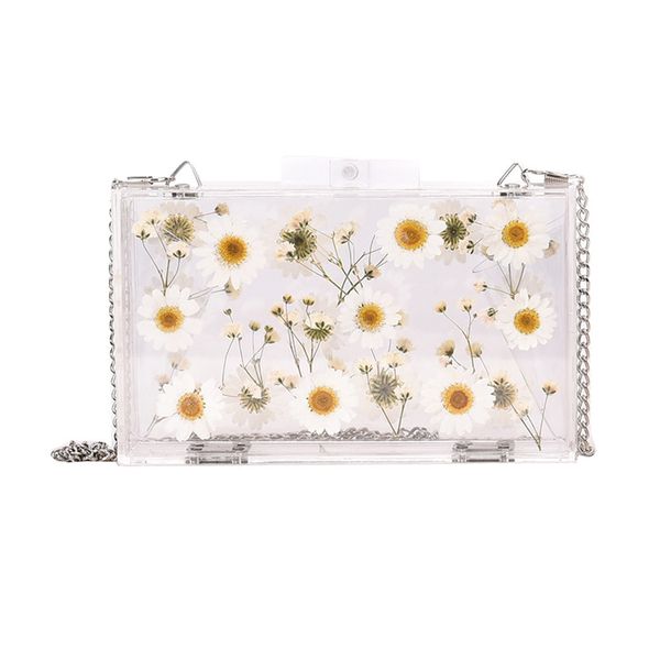 

bolsa feminina women transparent bag flower travel small square flap bag case waterproof shoulder messenger bag