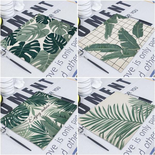 

table napkin tropical plant dining fabric napkins matting wedding linen cloth serving for weddings towels kitchen