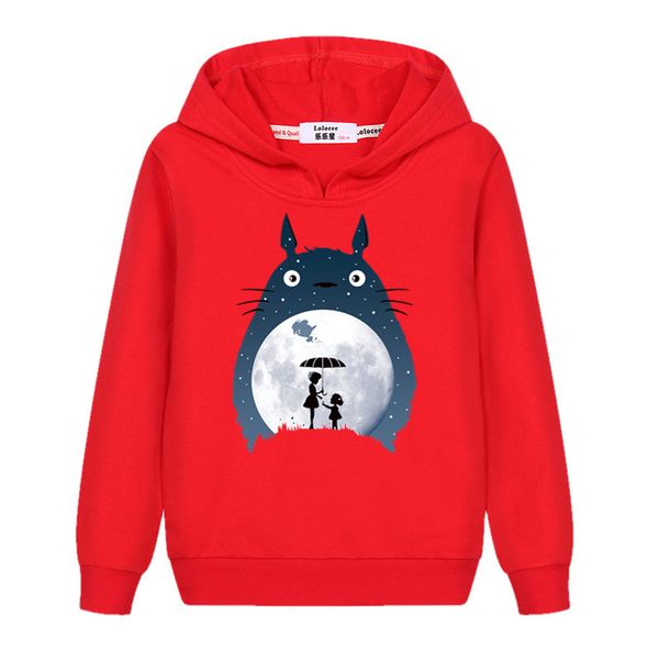 

girl's totoro casual sweatshirt children's long sleeve fall winter hoodie kids fashion cartoon new cotton boys shirt lj200812, Black
