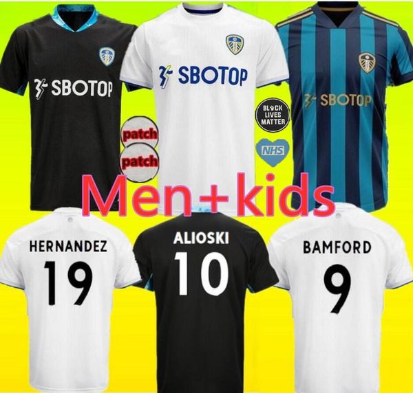 

20 21 leeds united home kids soccer jerseys costa celebrates goalkeeper 2021 2020 bamford clarke men away football uniform, Black;yellow