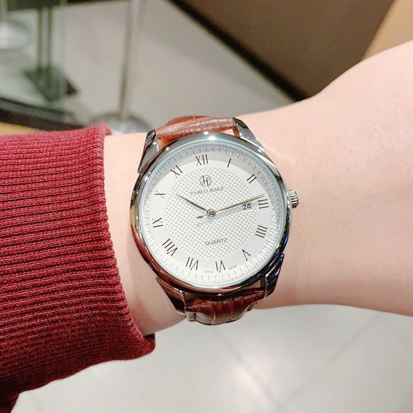 

2020 wristwatch male clock quartz watch men famous wristwatch business date-watch relogio masculino waterproof, Slivery;brown