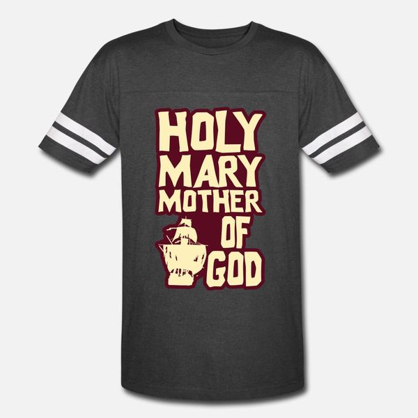 

holy mary mother of god t shirt men personalized cotton round collar letters crazy building spring autumn cool shirt